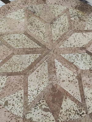Tapete de couro mandala redondo