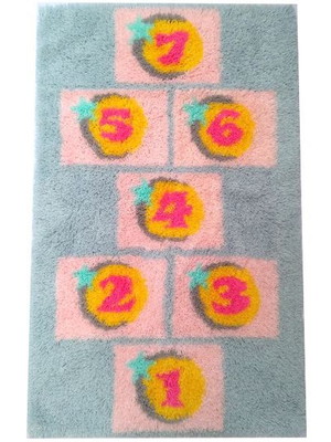 Tapete artesanal amarelinha 70x114cm