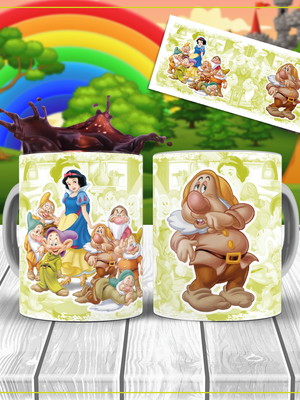 Caneca branca de neve e os 7 anões