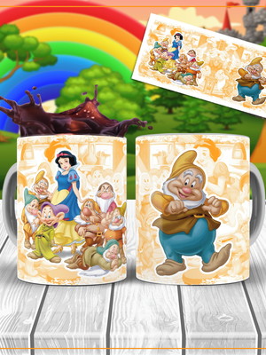 Caneca branca de neve e os 7 anões