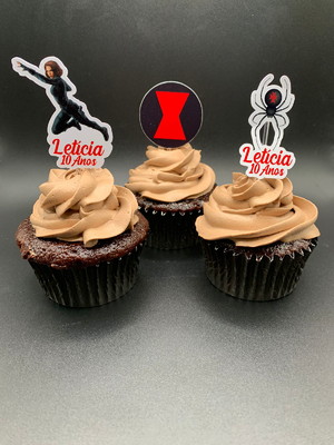 Topper doces ou cupcake viúva negra