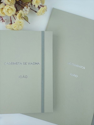 Caderneta de vacina e pasta de documentos hot stamping