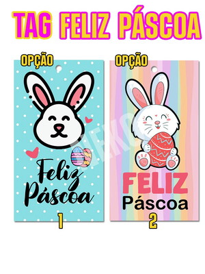 50 tags de páscoa cartão para encomendas/sacola feliz páscoa