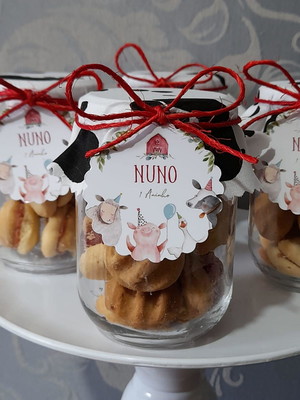 Pote com biscoitinhos fazendinha