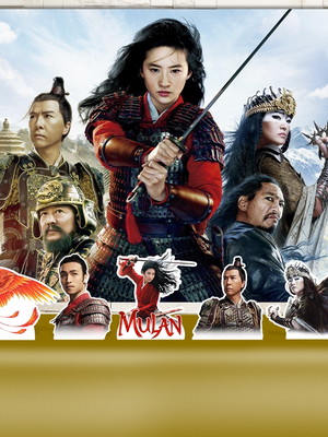 Kit aniversário prata painel + display mulan filme