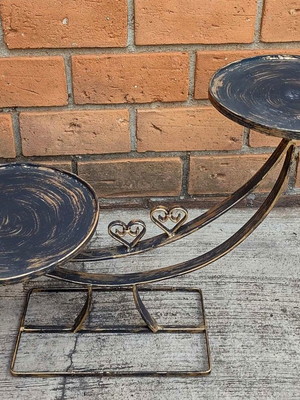 Boleira de ferro "meia lua 2" para decoração mesa de festas
