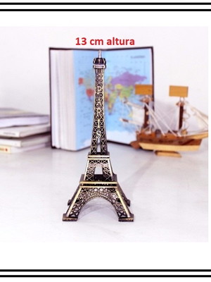 Torre eiffel bronze com 13 cm de altura e base com 5 cm