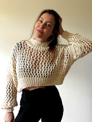 Blusa de linha de trico uma cor