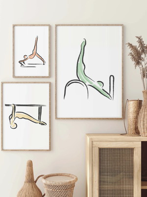 Quadros decorativos estúdio pilates fisioterapia