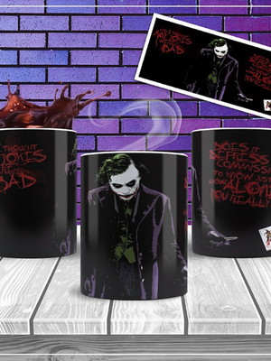 Caneca porcelana branca coringa the batman