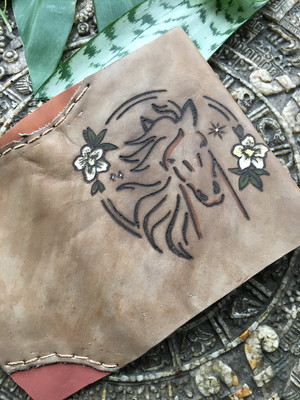Grimório/ bos a6 100 fls - cavalo & flores com retalhos