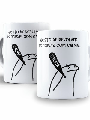 Caneca flork gosto de resolver as coisas com calma
