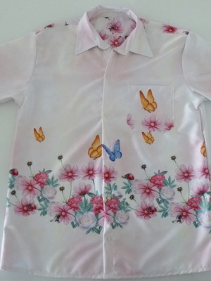 Camisa adulto jardim das borboletas