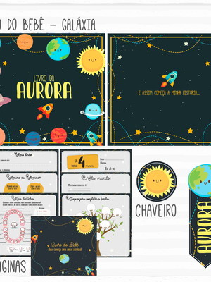 Galaxia - livro e caderneta do bebê - 640