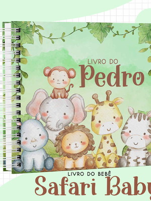 Livro e caderneta do bebê - safari baby - 9211