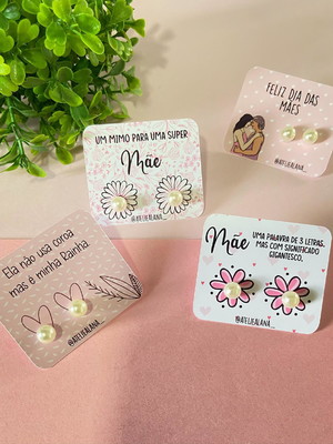 Cartão com brincos personalizados