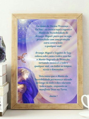 Quadro decorativo oração são miguel arcanjo