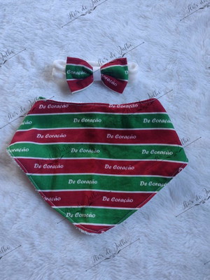 Babador atoalhado + tiara fluminense