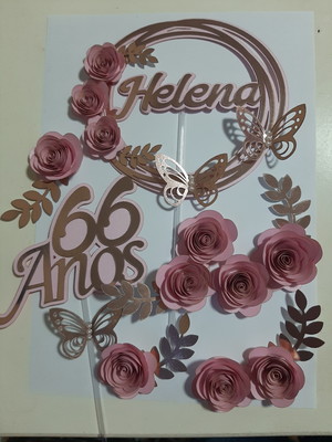 Topo de bolo flores