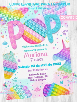 Convite digital pop it