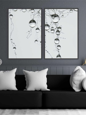 Quadro tela canvas duplo gotas 95x63cm com moldura