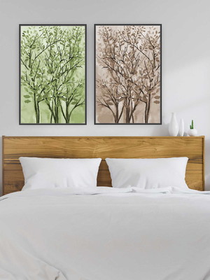 Quadro canvas composição duplo composê 2 120x80 com moldura