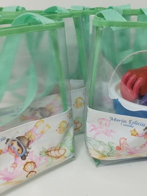 Bolsa de praia personalizada lembrancinha fundo do mar