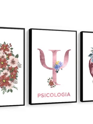 3 quadros decorativos consultório psicologia psicólogo