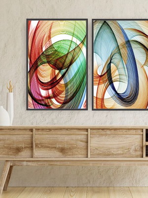 Quadro tela canvas composição duplo esv 95x63 com moldura