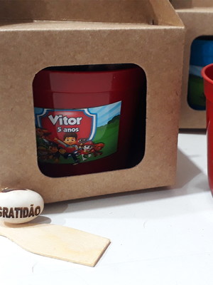 Lembrança eco com embalagem e semente gravada - patrulha