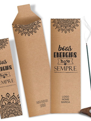 Kit incenso personalizado boas energias. pacote c/ 24un
