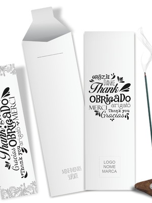 Kit incenso personalizado obrigado. pacote c/ 24un