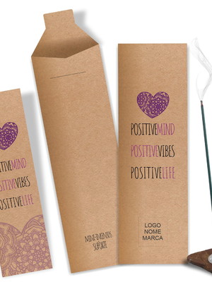 Kit incenso personalizado positive. pacote c/ 24un