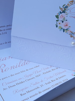 Convite casamento com relevo
