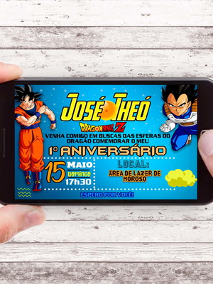 Convite virtual - dragon ball