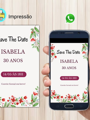 Convite digital save the date floral 3