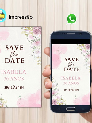 Convite digital save the date floral 3