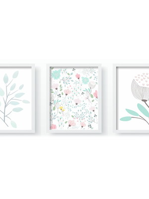 Quadro decorativo infantil quarto menina floral qdt73