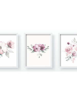 Quadro decorativo infantil quarto menina floral qdt349