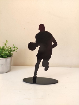 Plaquinha jogador de basquete masculino - em mdf preto