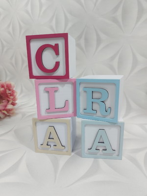 Cubo decorativo infantil letras do nome