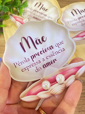 Cartão concha dia das mães com par de brincos