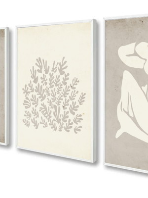 Kit 3 quadros decorativos para sala quarto moderno moldura