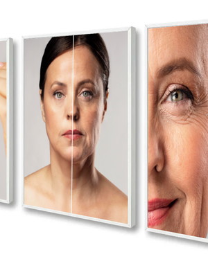 3 quadros decorativos estética estúdio spá botox moldura