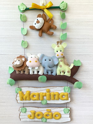 Porta maternidade safári gêmeos