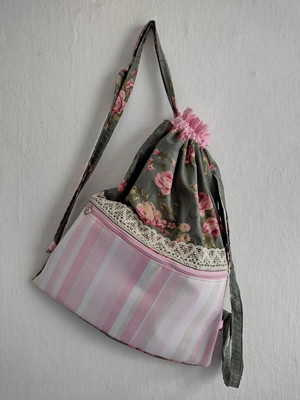 Mochila saco floral g - premium