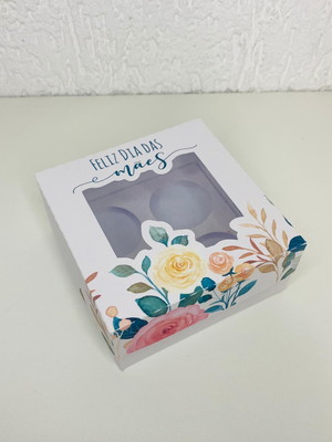 Caixa para 4 doces dia das mães floral