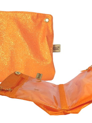 Necessaire para maquiagem laranja