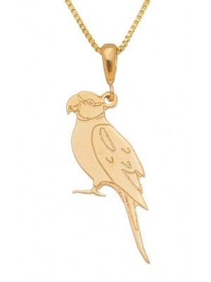 Colar com pingente pássaro ring neck, folheada a ouro 18k