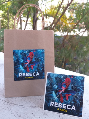 Adesivo 10x10 para sacola - homem aranha